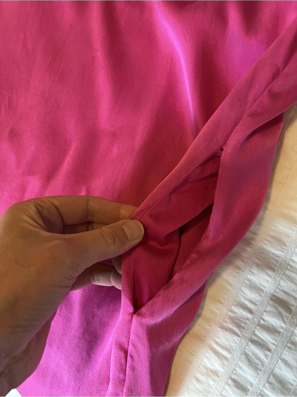Lunya Washable Silk Slip Dress Nightgown in Magenta - Picture 9 of 14